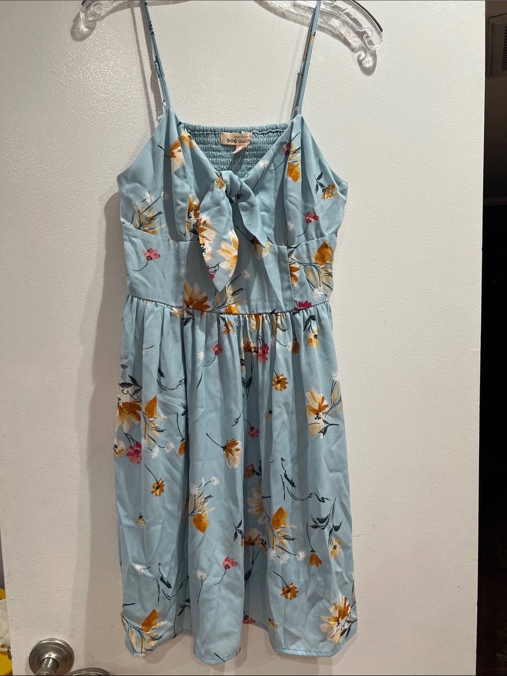 Band of Gypsies Light Blue Floral Tie-Front Sundress
